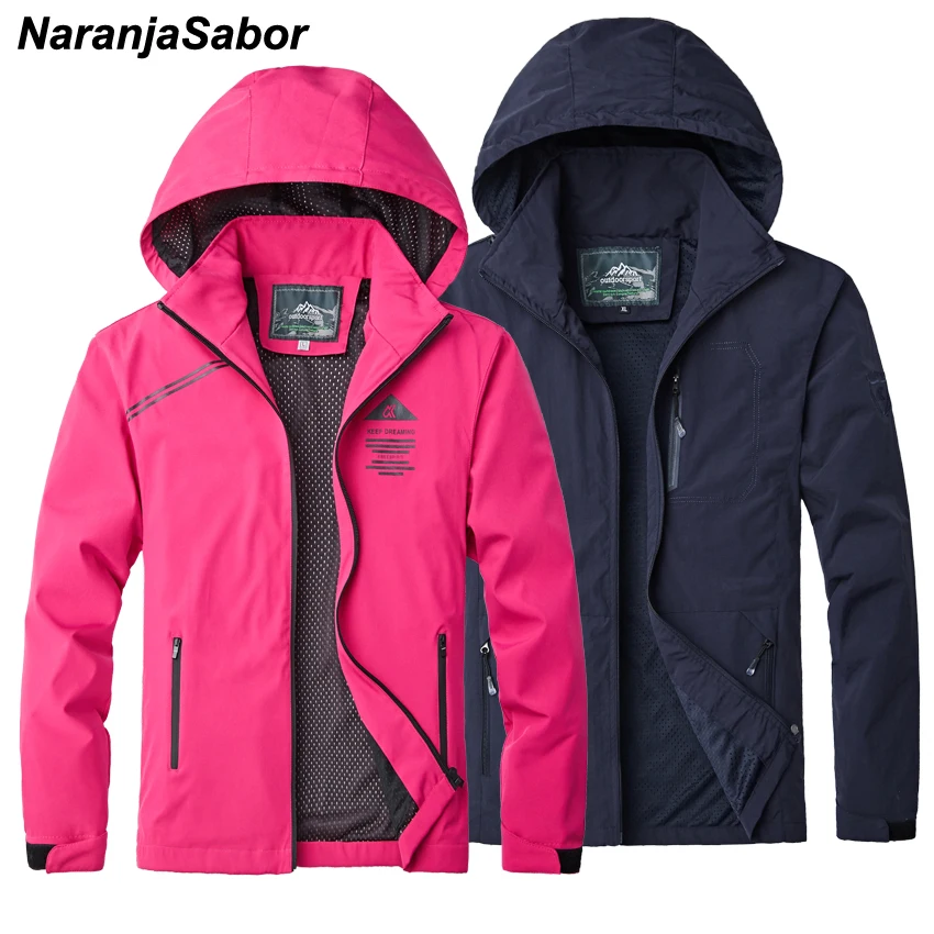 NaranjaSabor весна осень мужские женские куртки повседневное пальто для мужчин водонепроницаемая женская спортивная одежда мужское пальто ветровка 5XL