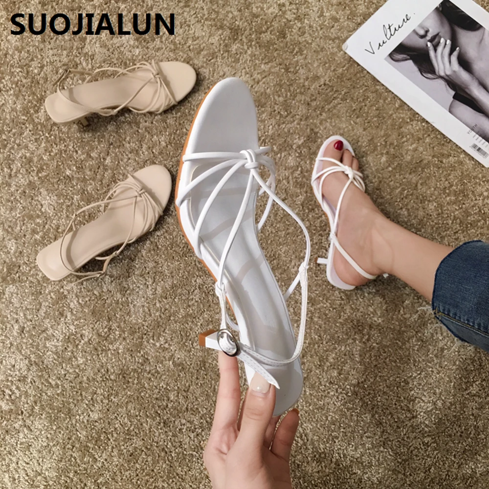 

New 2019 Women Summer Sandals Open Toe Cross-Strap Casual Party High Heels Female Slides Slippers Sandals Shoes
