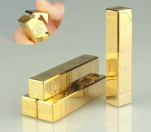 Creative Gold Bar Cigarette Lighter Shape Butane Gas Lighters Grinding wheel Metal lighter Tobacco Smoking Lighter LFB473