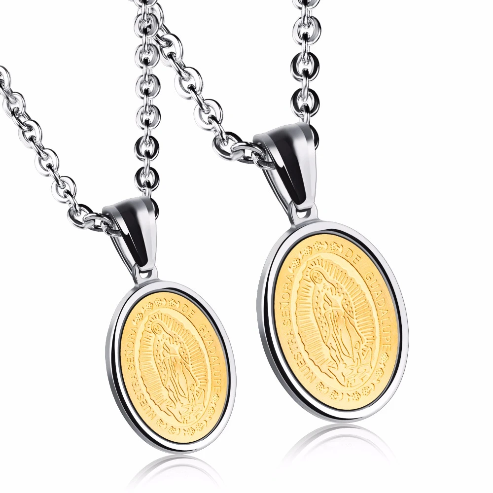 miraculous virgin mary pendant necklace