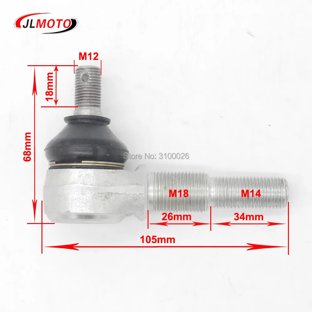 M12X60mm M18 Регулируемый шаровой шарнир комплект подходит для Bashan Kangchao 200-7 250cc 200cc Электрический ATV UTV Go Kart Багги запчасти