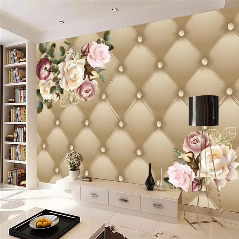 

Rose TV background wall decoration painting professional production mural wallpaper wholesale custom poster photo wall