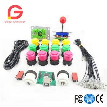 

DIY Arcade Parts Bundles Kit With 12 Push Buttons,2 Joysticks,2 Player Buttons,2 Micro Switches And Jamma USB Arcade Control PCB