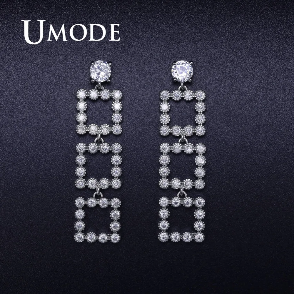 

UMODE Fashion Long Drop Earrings for Women Female Wedding Earings Bridal CZ Jewelry Accesories boucle d'oreille femme UE0369