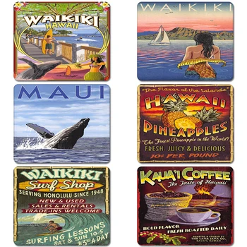 

Vintage Hawaii Waikiki Travel Cool Designs Nature Rubber Table Mouse Pad Laptop Computer Enclosure Mousepad Mat