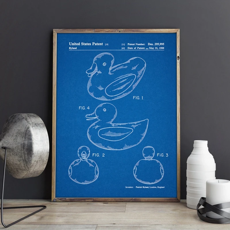 Rubber Duck Print Bathroom Wall Art Decor