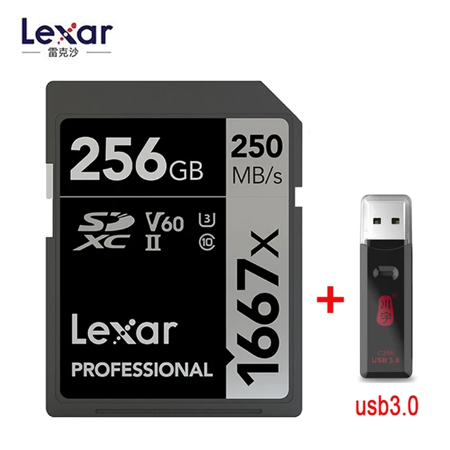 Lexar SD Card 1667X Original 250MB/s  64GB 128GB 256GB SDXC UHS-II U3 Flash Memory Card For 3D 4K Digital Camera 2