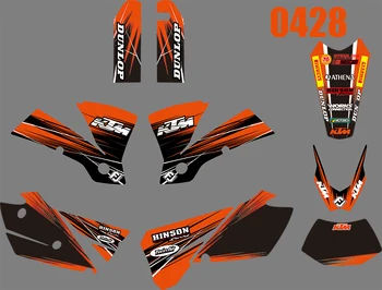 

0428 Motorcycle Team Graphic & Backgrounds Decal Stiker Kits for KTM EXC 2004