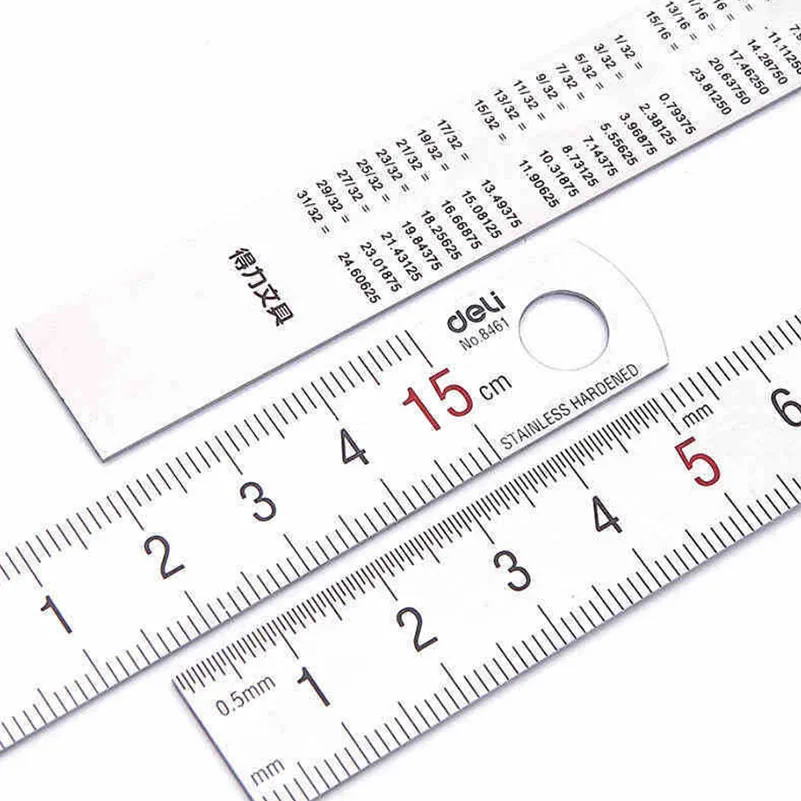 15 30 50 Cm Stainless Steel Straight Ruler Metric And Inches Measurement Thick Precision Calibration School Suppiles Rulers Aliexpress