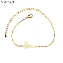 BFF ювелирные изделия персонализированные имя браслет для женщин пользовательские буквы инициалы Корона имя Шарм Браслеты Дети дружба подарок