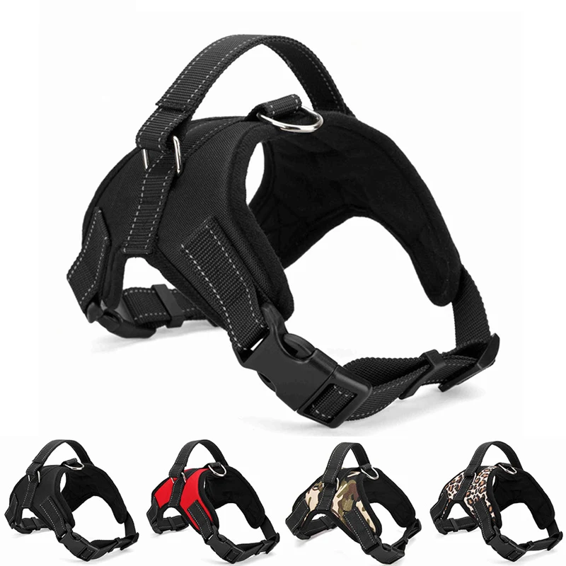 

2019 Nylon Heavy Duty Dog Pet Harness Collar K9 Padded Extra Big Large Medium Small Dog Harnesses vest Husky Dogs Supplies