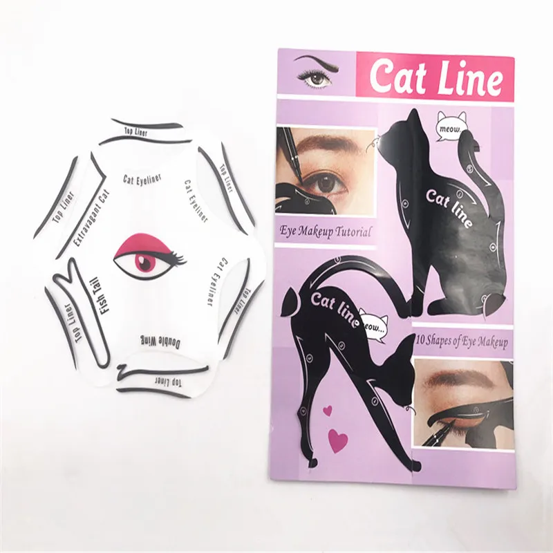 

Multifunction 6 In 1 with Makeup Cat Eyeliner Template 2pcs/set Cat Eye Liner Quick Tool Makeup Guide Beginners Efficient Hot