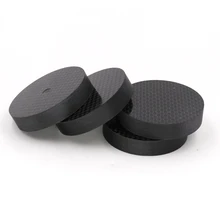 Hifi 4 pcs Preto Fibra De Carbono Speaker amplificador de Isolamento 50X10mm Base de Pico Sapato Almofada Pés