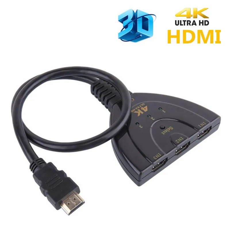 50 шт. Переключатель HDMI 3 порта AV Селектор адаптер преобразователь сплиттер 4K HDTV PC