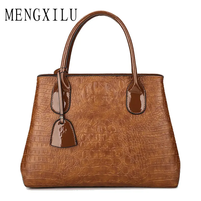 

MENGXILU Leather Women Bags Handbags Women Famous Brands 2018 Luxury Handbags Women Bags Designer Aligator Bag Ladies Shoulder