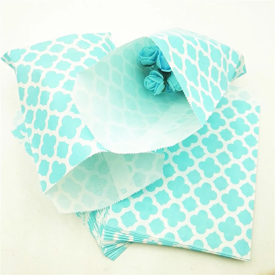 

25pcs 5*7Inch Chevron Flower Food Paper Bags Popcorn Bag For Baby Shower Wedding Decoration Birthday Party Supplies