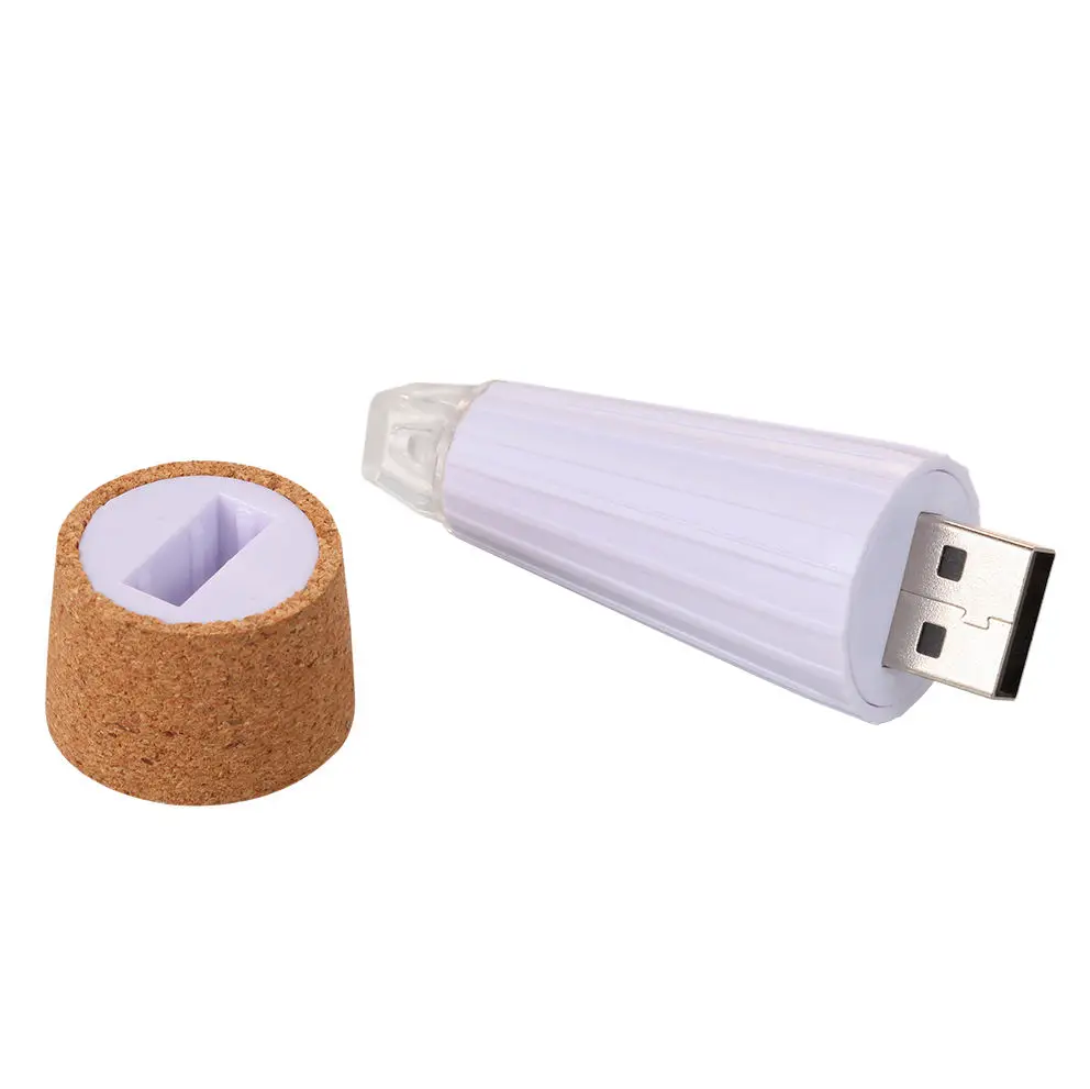 UESH 7 color LED cap lights USB LED Light Cork To Wine Bottle White