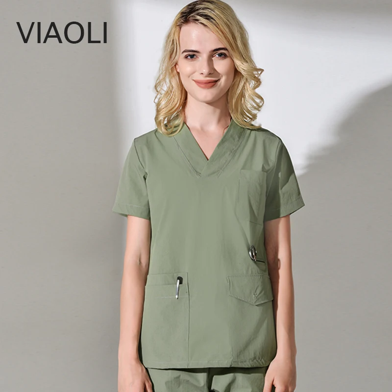

New medical surgical suit, summer breathable cotton surgical suit nursing uniform scrubs surgery set women beauty and health