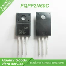 10pcs FQPF2N60C 2N60C 2N60 600V MOSFET Canal N-transistor TO-220F 2A original novo