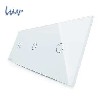 

Livolo Luxury White Pearl Crystal Glass,223mm*80mm, EU standard, Triple Glass Panel, VL-C7-C1/C1/C1-11
