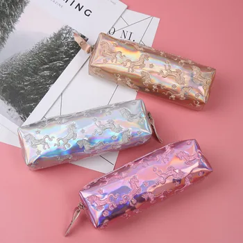 

Cute Unicorn Pencil Case Laser Pen Bag for girls Cosmetic Bag Stationery Makeup Pouch Big Capacity School Supplies