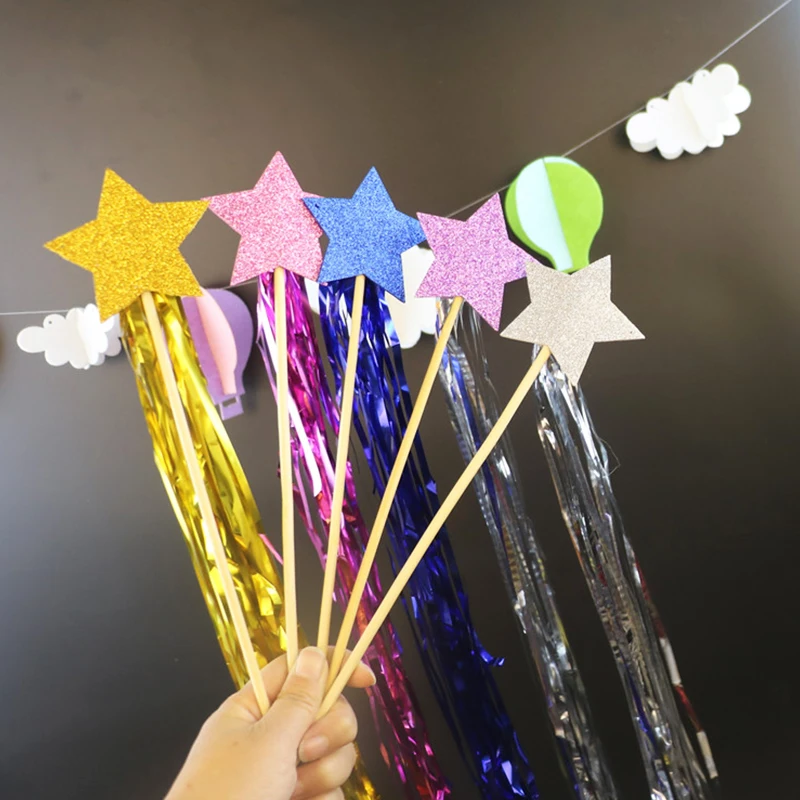 2Pcs Five Pointed Fairy Magic Wand Star Stick Princess