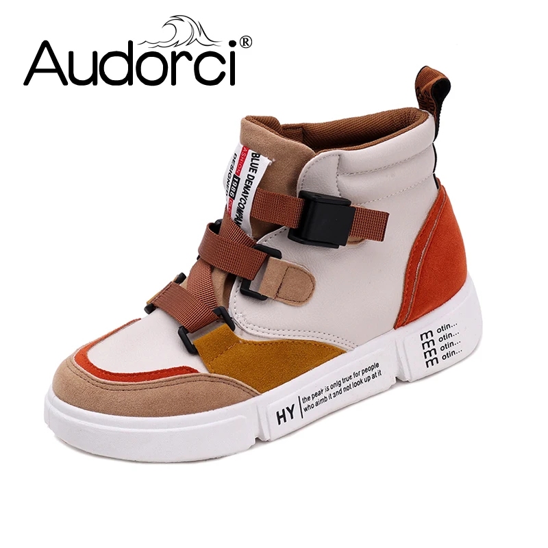 

Audorci 2018 Autumn Women's Comfortable Casual Shoes Woman High-Top Outdoor Fashion Shoe Female lightweight Flats Shoe Size35-40