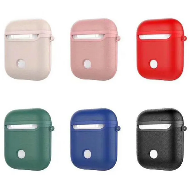 Чехол с текстурой личи для Airpods Беспроводной наушники зарядный чехол Bluetooth