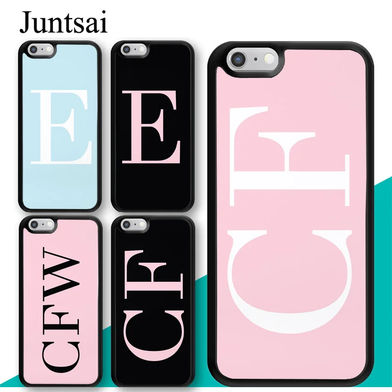 

Juntsai PERSONALISED INITIALS MONOGRAM PASTEL For iPhone 6 6s Case TPU Back Shell For iPhone X XR XS MAX 7 8 Plus 5s SE Cover