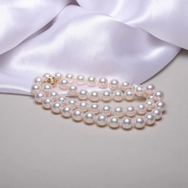[YS] Высокое качество 8,5-9 мм Hanadama жемчужное белое японское Жемчужное Ожерелье Akoya