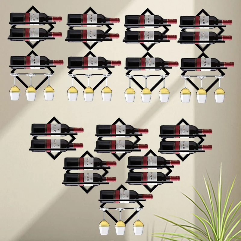 

European Creative Wall-mounted Wine Rack, Home Wall Decoration, Wine Cup Rack, Wine Cabinet Wall Wine Bottle Rack
