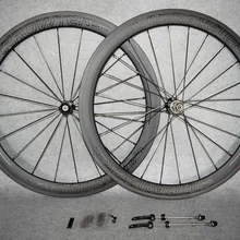 CARROWTER карбоновая колесная пара велосипеда 50 мм колеса велосипеда из углеродного волокна трубчатая клинчерная покрышка 23 мм ширина Матовый UD Боб черный на черном