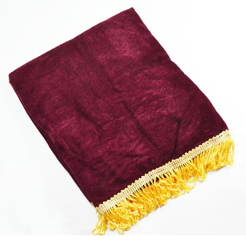 Keyboard Dust Cover Pleuche Tassel Storage Bag For 61 Key Piano Burgundy Purple (3)