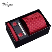 Vangise Brand New Male Tie Set Necktie Polyester Handmade Classic Dress Necktie Set Gift Box Packing red Dots Free Shipping Vangise Brand New Male Tie Set Necktie Polyester Handmade Classic Dress Necktie Set Gift Box Packing red Dots Free Shipping