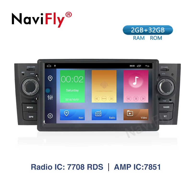 Top Android9.1 Car Multimedia player Car Radio DVD For Fiat/Grande/Punto/Linea 2007-2012 Radio FM steering Radio RDS WIFI MIC GIFT 1