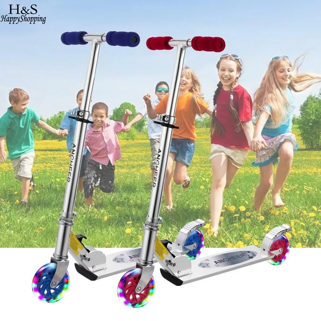Foot Scooters Children Kids Scooter Foldable Adjustable Height LED 2