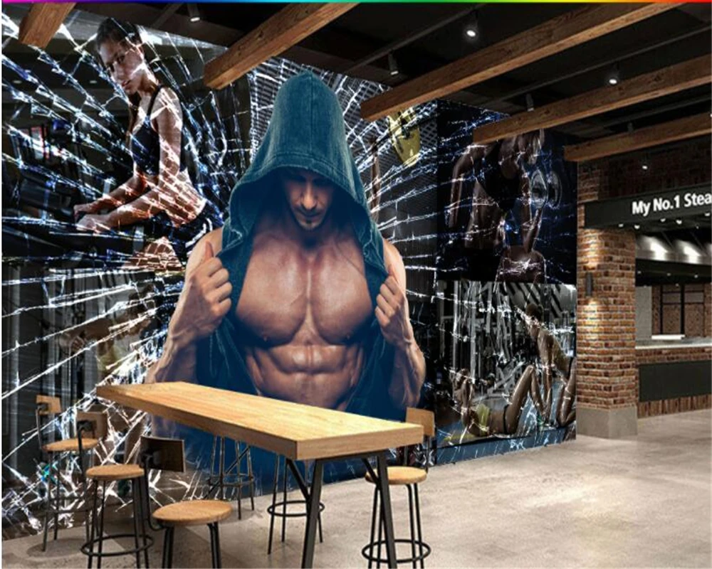 Beibehang Papel De Parede Personalità Creativa Palestra Yoga Cafe Murale Della Parete Carta Da Parati Behang Hudas Bellezza Papier Peint Behang Tapety