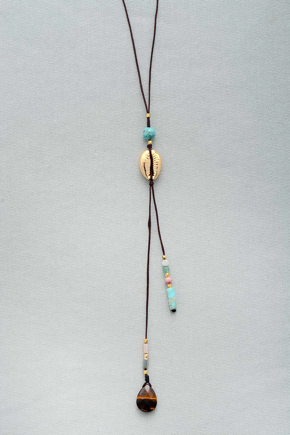 

Puka Shell Necklace Gold Cowry Shell Natural Stone Pendant Chain Necklaces Simple Bohemia Holiday Necklace