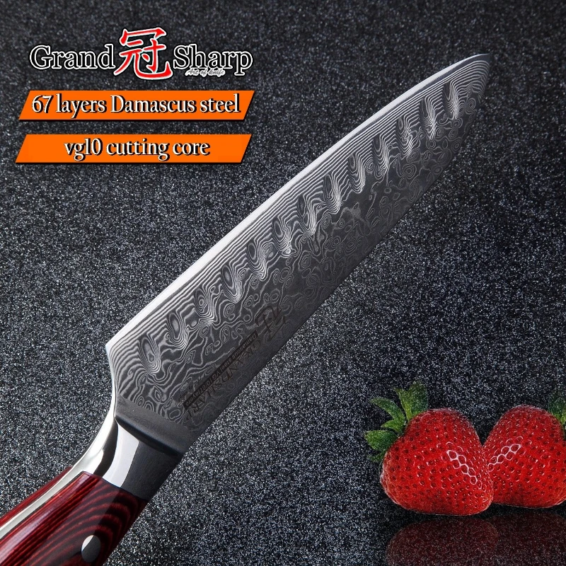  GRANDSHARP Damascus Japanese Knife 67 Layers Japanese Damascus Steel Japanese Damascus Kitchen Knif - 32831623504