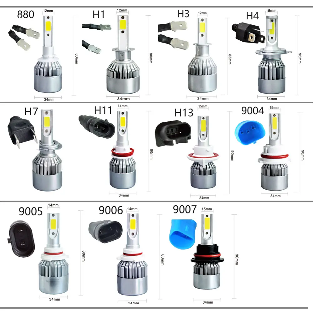 H1 H3 H4 H7 H11 9005 9006 9007 C6 Cветодиодные лампы для авто фары led лампа ходовые огни лед