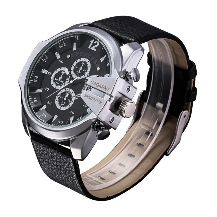 Лидер продаж Модные мужские классические большой циферблат leatherarmy наручные часы мужские акция подарок бизнес-календарь кварцевые часы