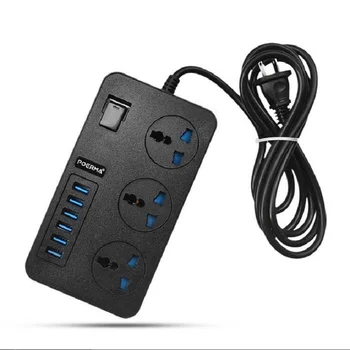 

Smart Power Strip 3AC Outlets Socket 6USB Ports Fast Charging Smart Sockets Plugs Extension Socket US UK Plug