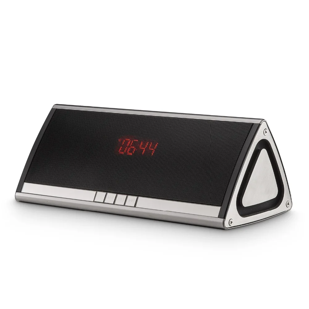 HiFi Portable Wireless Bluetooth Speakers Super Bass Metal Dynamics Stereo Clock FM Radio font b Car