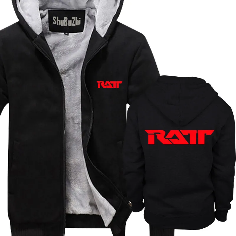 RATT logo luxury brand men thick fleece hoody warm hoodies