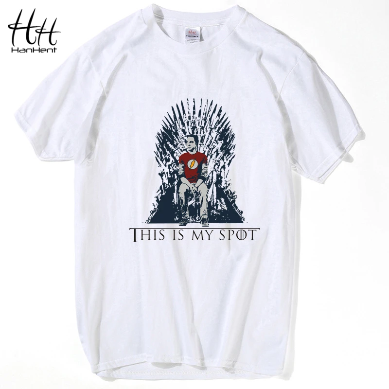 HanHent The Big Bang Theory T Shirt This Is My Spot Games Of Thrones Men Shirts Top Tees Casual Man Clothing Funny Shirt