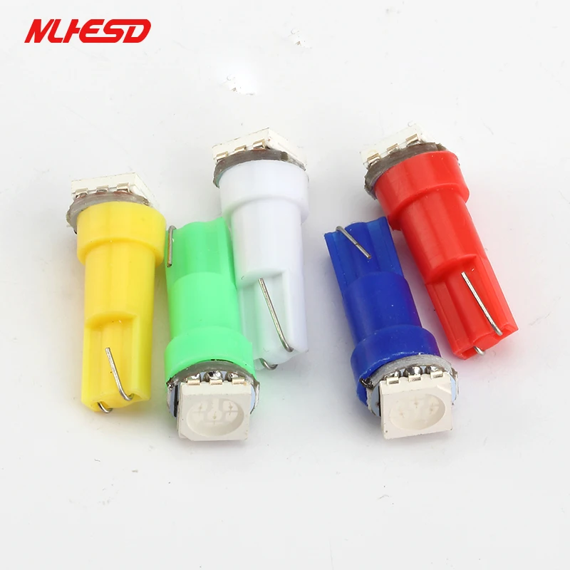 

100pcs 24V T5 1smd 5050 Dashboard Wedge Car Interior Light 1 led signal Fog Lighting Bulb Lamp Red/Blue/Green/Ice Blue/White