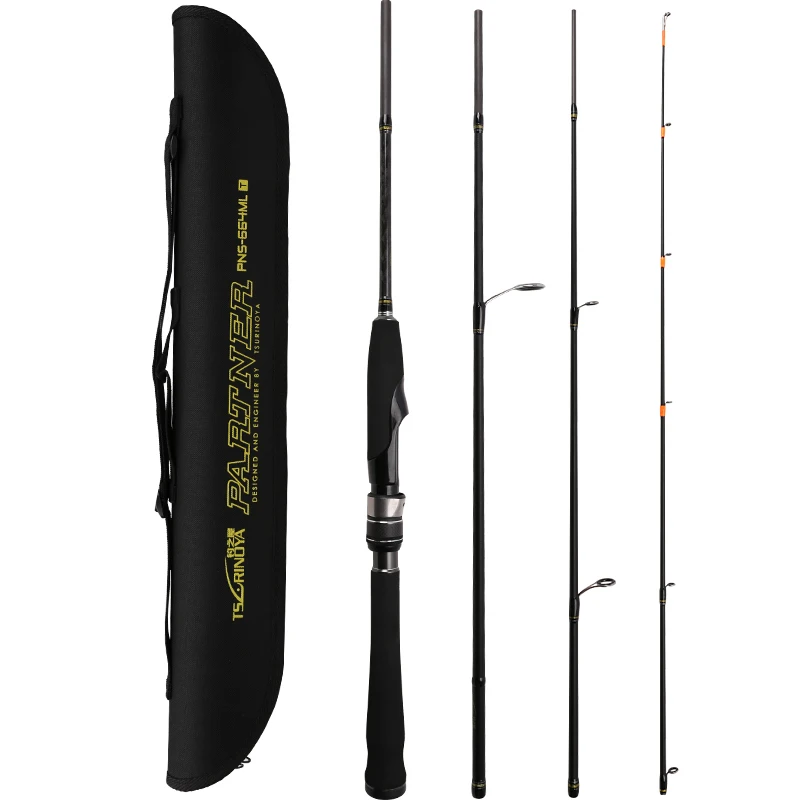 

TSURINOYA PARTNER 1.98m 2.13m Spinning Baitcasting Fishing Rod 4 Sections Travel Rod ML M Carbon Fiber Fishing Rod Pole F Action