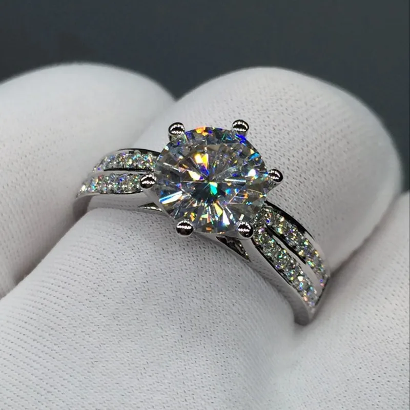 Choucong Брендовое модное ювелирное женское кольцо 3ct 5A Циркон Cz 14KT белое золото