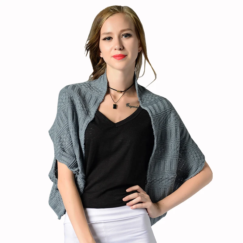 Batwing Sleeve Knitted Cardigan Sweaters Women Fashion Oversized Shrug
