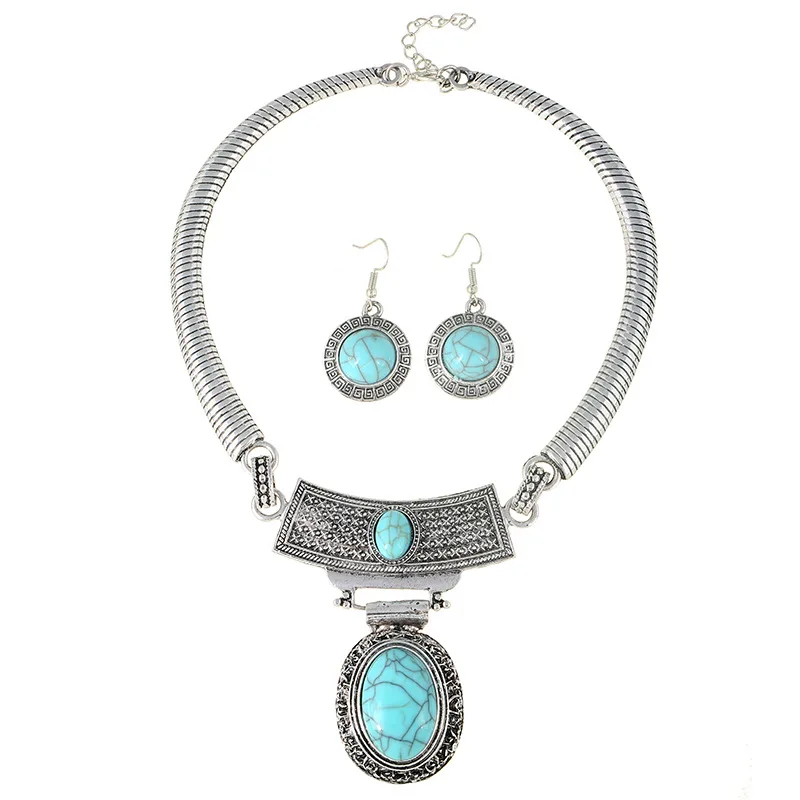 Antique Silver Color Butterfly Howlite Stone Pendant Vintage Statement Choker Collar Necklace Jewelry for Women | Украшения и